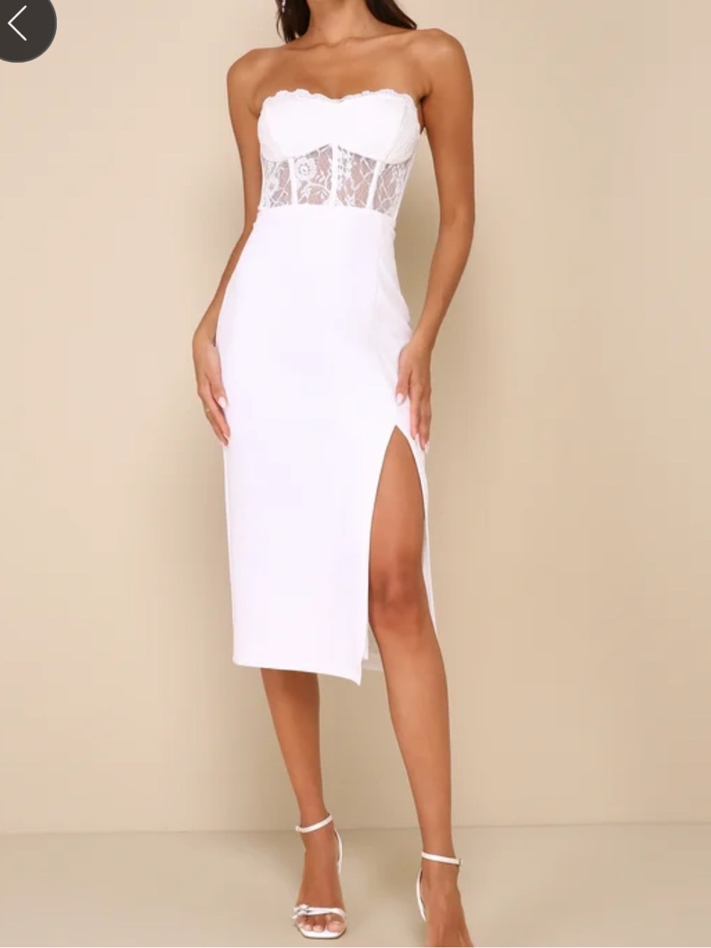 NWT Lulus Lace Bustier Midi Dress XS - Picture 5 of 5